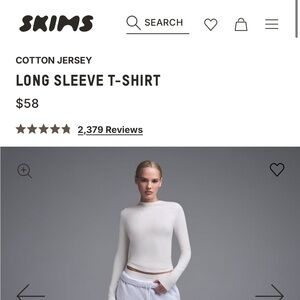 SKIMS Cream Long Sleeve Tee
